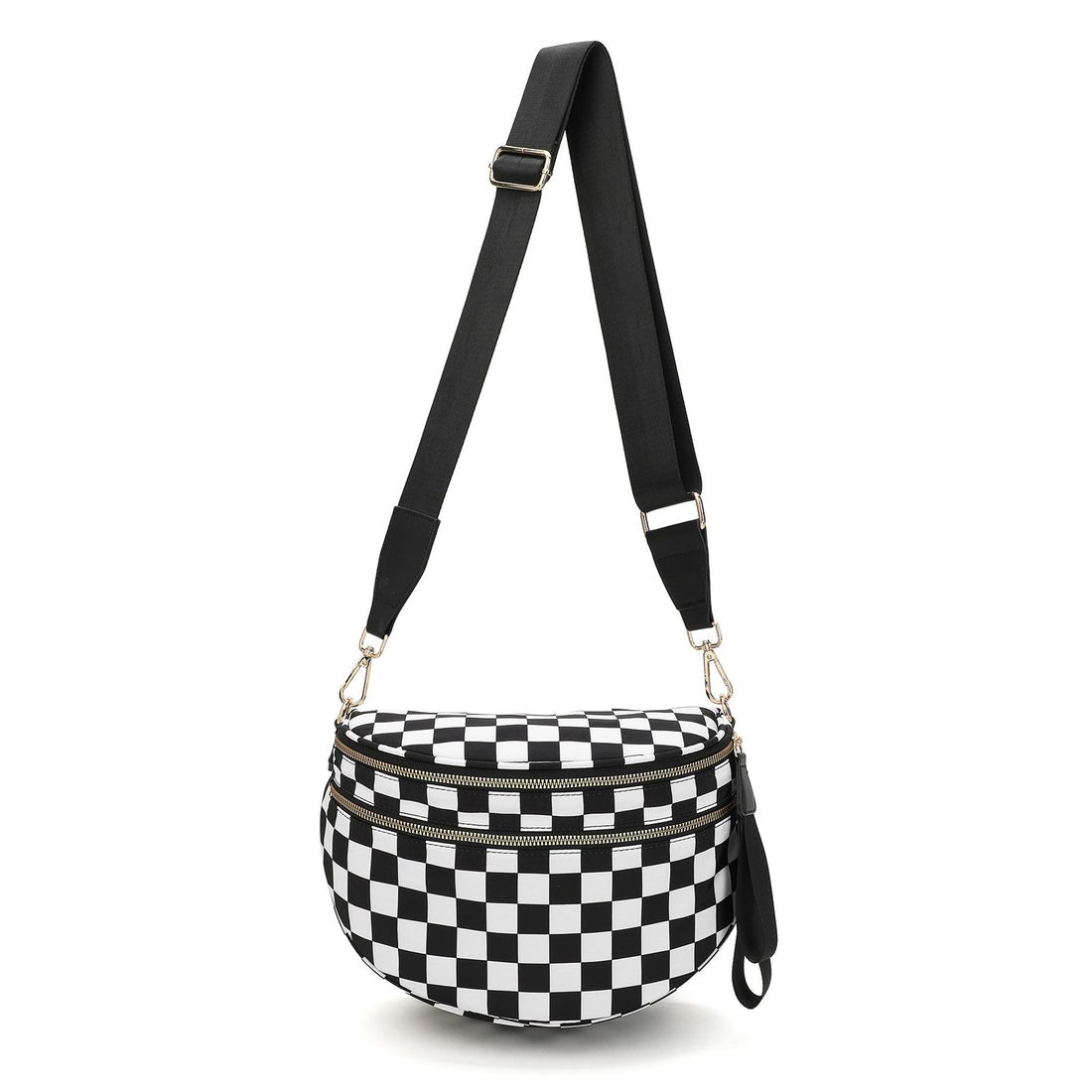 Black and white checkered bum bag
