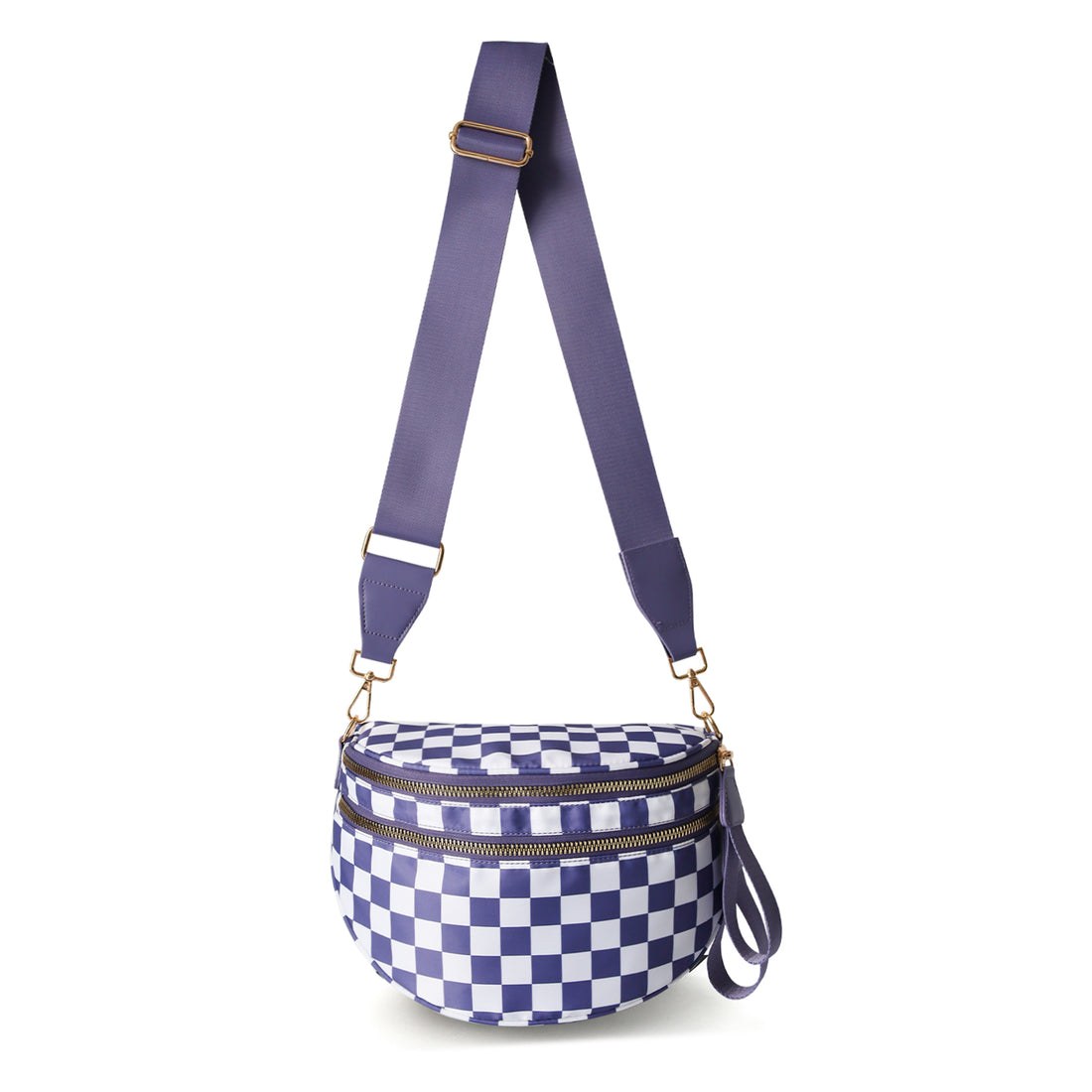 Periwinkle checkered bum bag