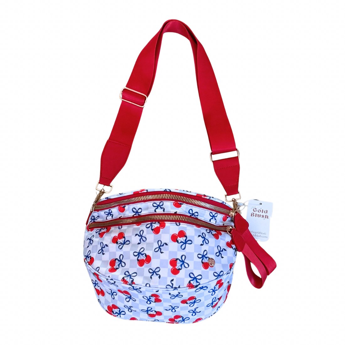 Cherry red checkered bum bag